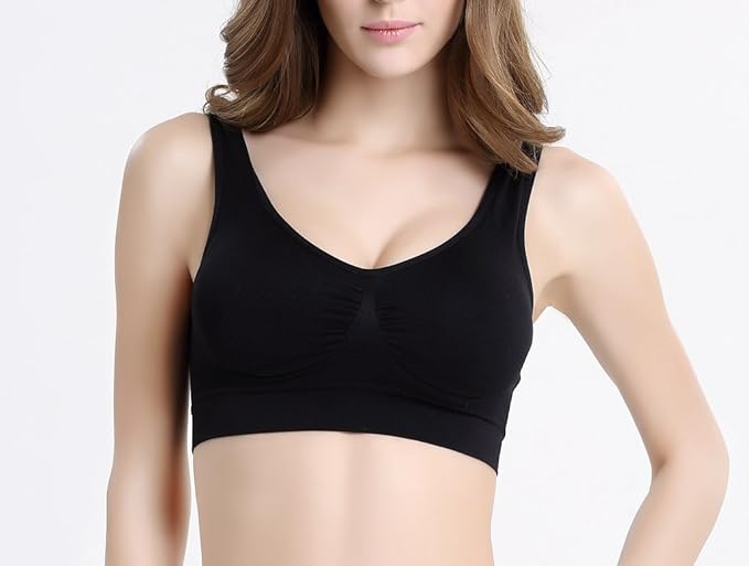 Vermilion Bird Women's 3 Pack Seamless Comfortable Sports Bra with Removable Pads