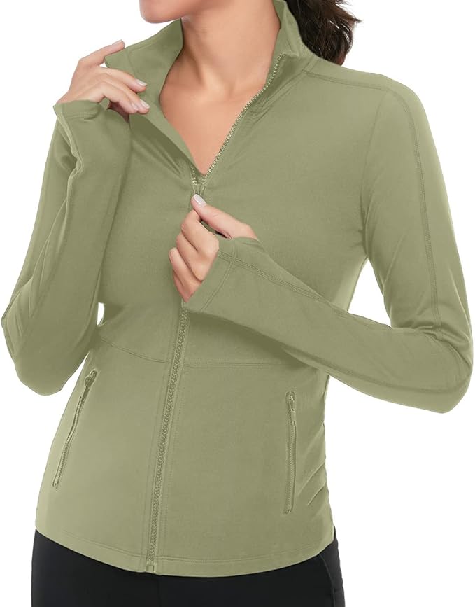 VUTRU Women's Workout Yoga Jacket Full Zip Running Athletic Track Jacket