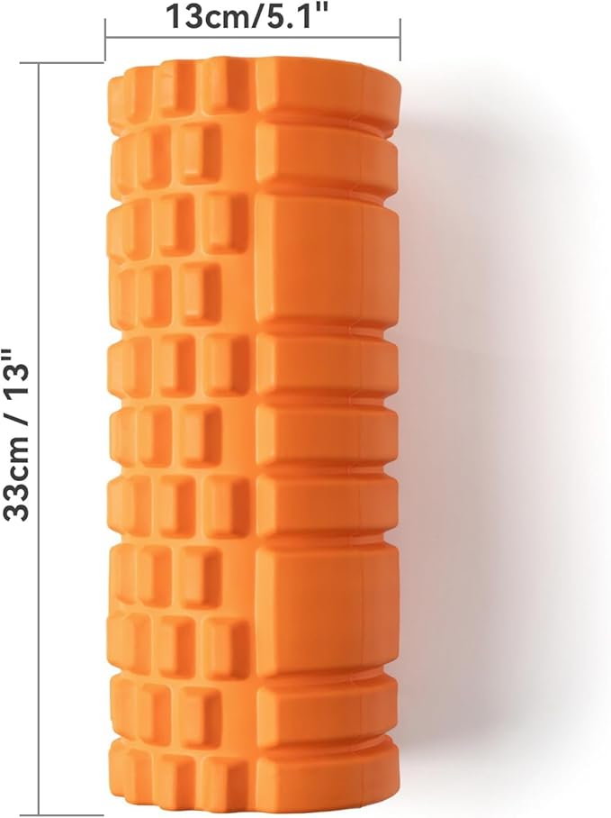 Krightlink Foam Roller High Density 13" Patented Exercise Roller for Deep Tissue Muscle Massage, Muscle Massage and Myofascial Trigger Point Release, Relieves Muscle Pain, Improves Mobility (Orange)