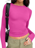 Trendy Queen Womens Long Sleeve T Shirts Fall Fashion 2026 Basic Crop Tops Going Out Outfits Y2k Clothes