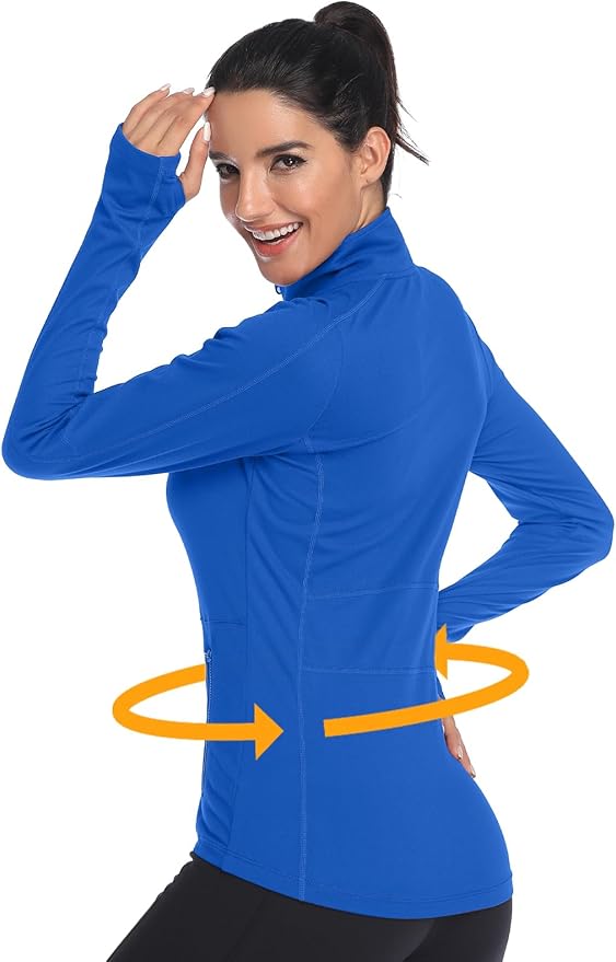 VUTRU Women's Workout Yoga Jacket Full Zip Running Track Jacket Fleece Athletic Jacket