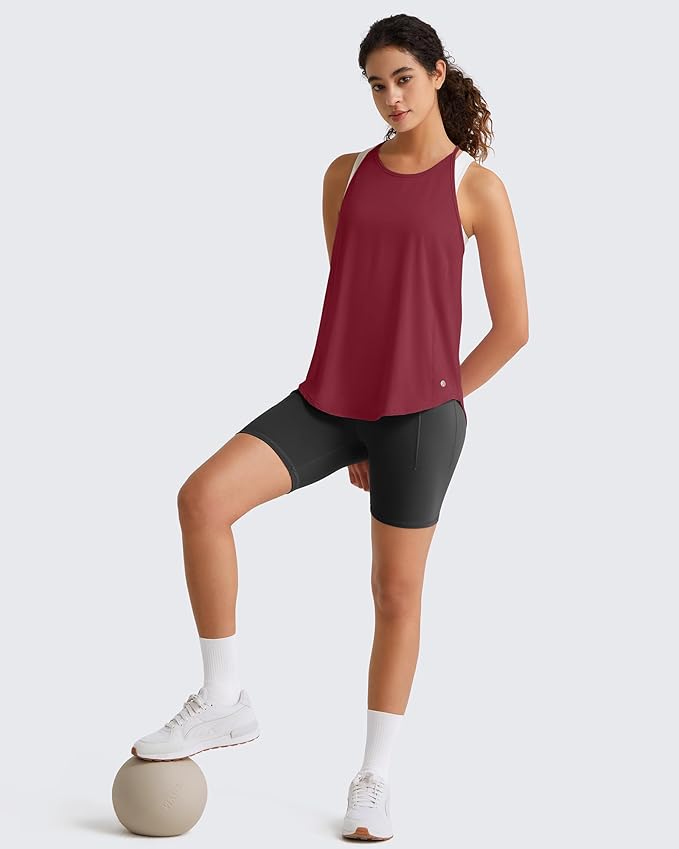 G4Free Workout Athletic Tank Tops for Women Racerback Lightweight Gym Pilates Y-Back Loose Fit Running Tanks Top