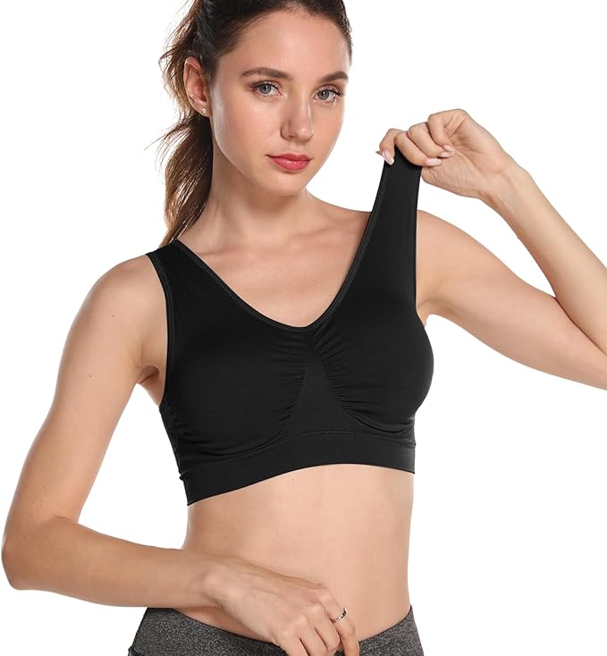 Onory 3 Pack Sports Bras for Women Wirefree Padded Workout Yoga Gym Fitness Bra Medium Support