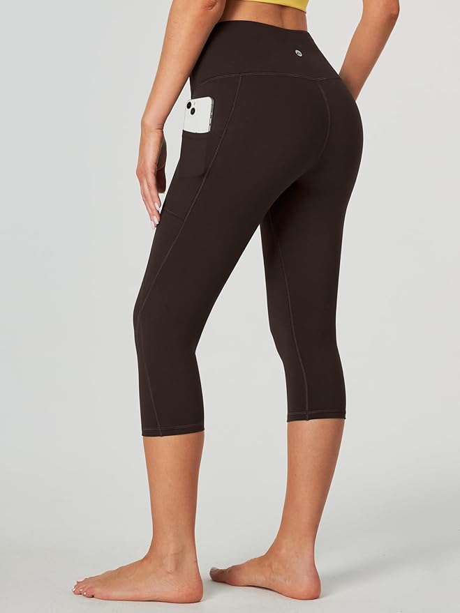 Heathyoga Capri Leggings for Women High Waisted Capri Leggings with Pockets for Women Tummy Control Yoga Pants Women