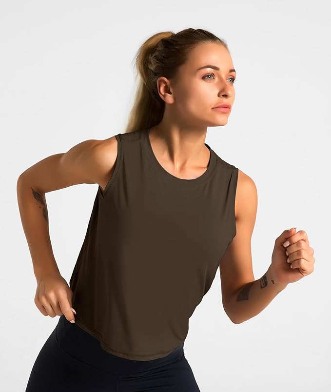 Dragon Fit Womens Ice Silk Workout Tank Tops Sleeveless Cropped Yoga Shirt for Running Gym Summer
