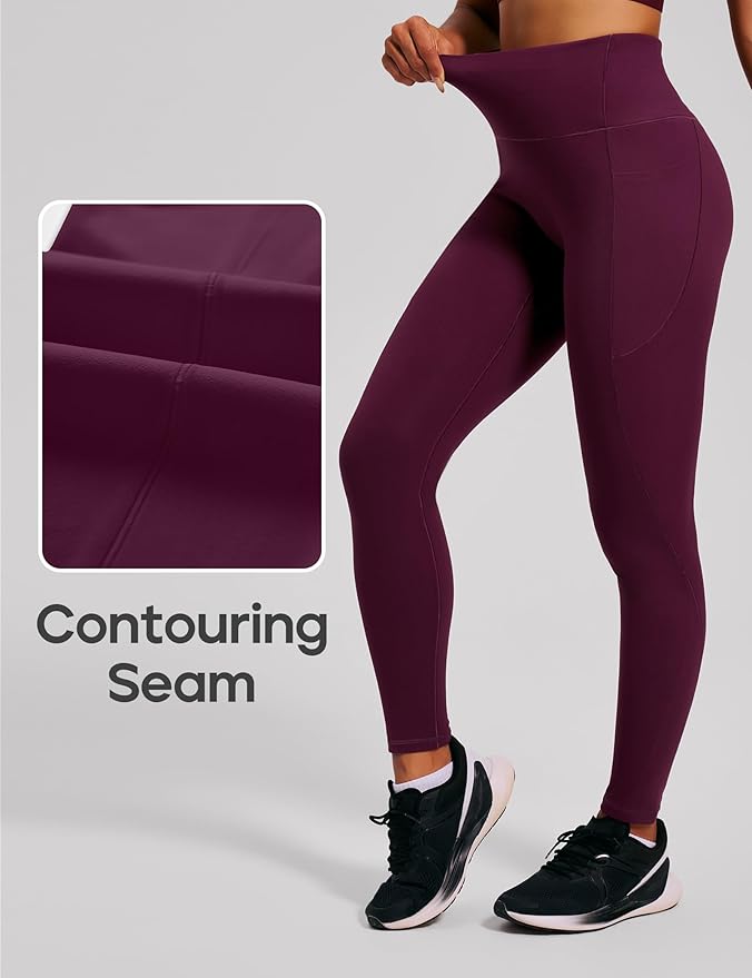 Heathyoga Scrunch Butt Lifting Leggings with Pockets for Women Tummy Control Compression Leggings No Front Seam Yoga Pants