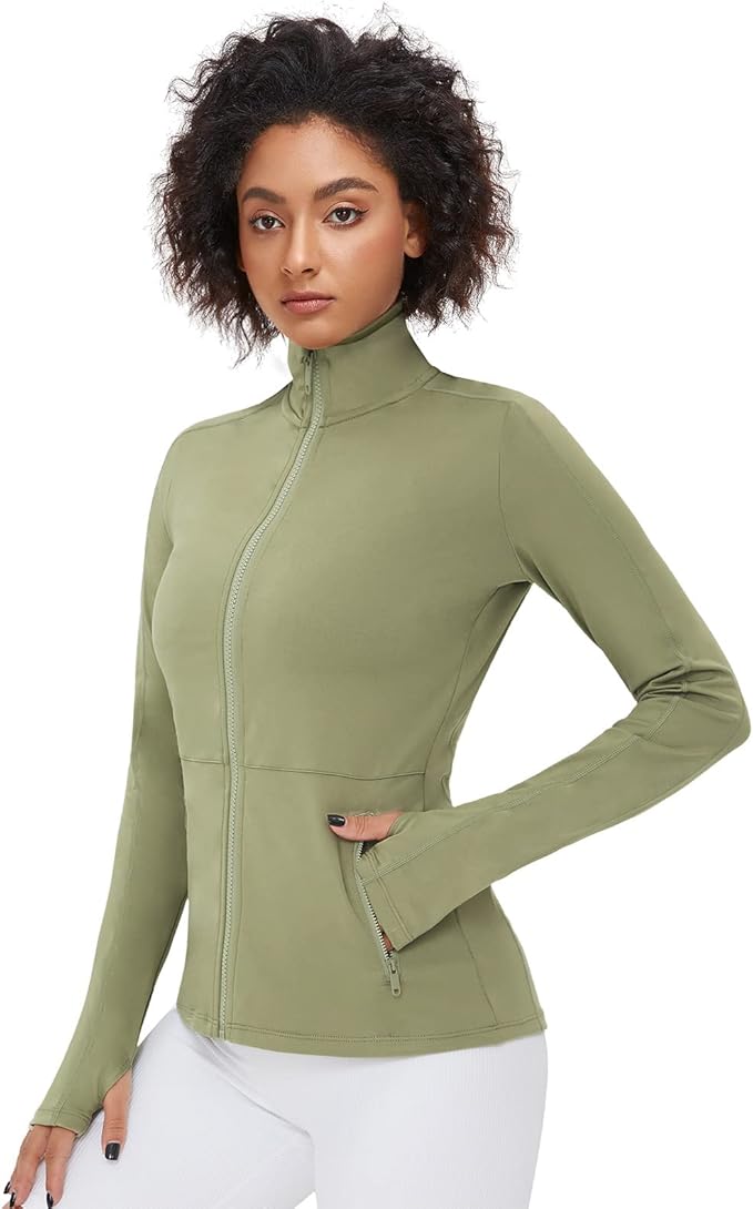 VUTRU Women's Workout Yoga Jacket Full Zip Running Athletic Track Jacket
