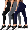 FULLSOFT 3 Pack Leggings for Women High Waisted Soft Black Yoga Pants for Workout Athletic Running Reg & Plus Size