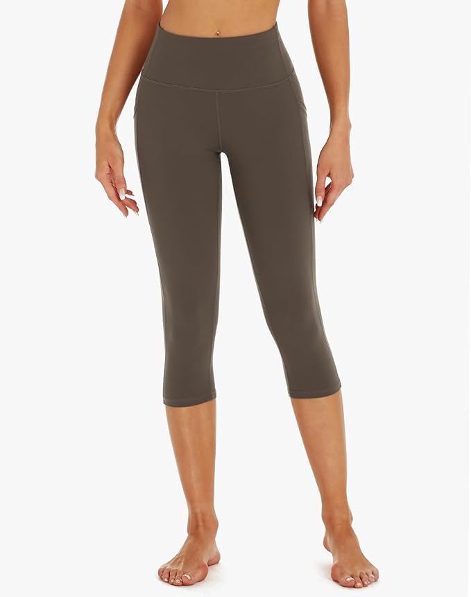 Stelle Women's Capri Yoga Pants with Pockets Essential High Waisted Leggings for Workout