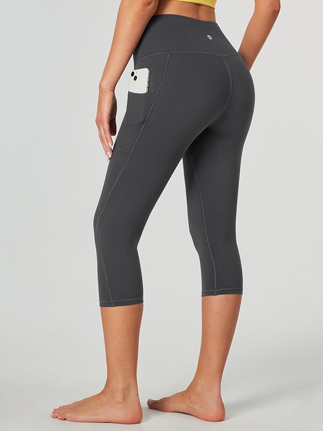 Heathyoga Capri Leggings for Women High Waisted Capri Leggings with Pockets for Women Tummy Control Yoga Pants Women