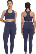Workout Sets for Women 2 Piece High Waisted Seamless Leggings with Padded Stretchy Sports Bra Sets Gym Clothes
