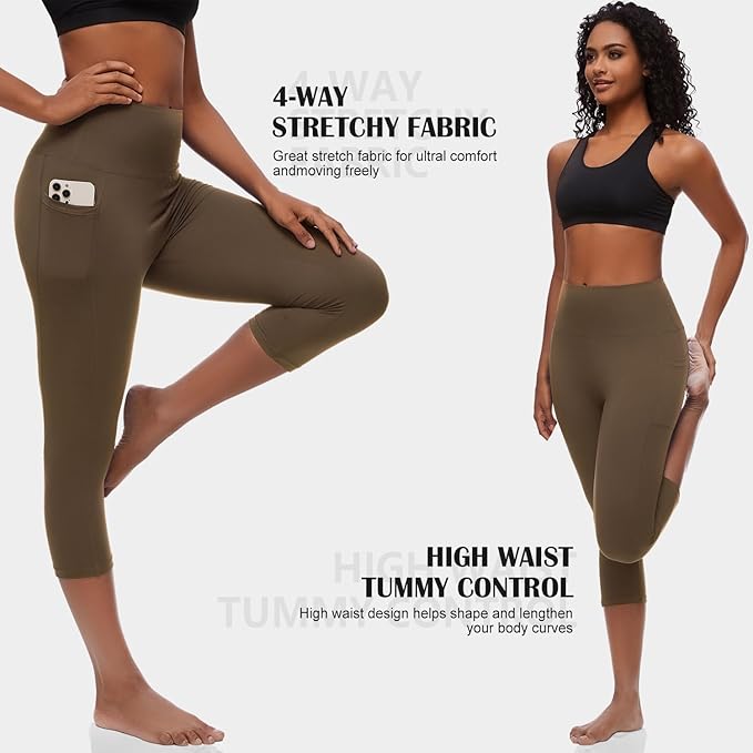 FULLSOFT Buttery Soft Leggings for Women - High Waisted Tummy Control No See Through Workout Yoga Cycling Tights Pants