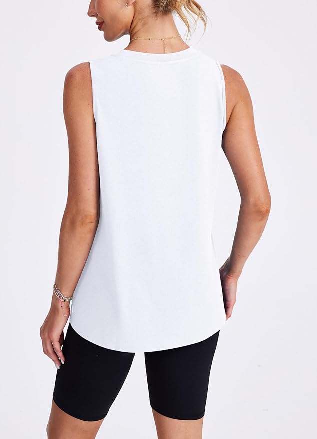 Womens Workout Tank Tops Lightweight Sleeveless Shirts for Women Loose Fit Tops for Athletic Running Tennis Yoga
