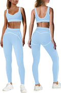 Nirovien Womens 2 Piece Workout Sets Athletic Yoga Sets Pilates Gym Outfits Butt Lifting Leggings and Sports Bra