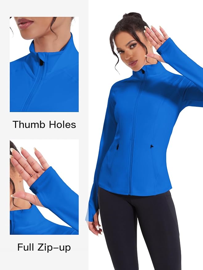 VUTRU Women's Workout Jackets Full Zip Athletic Tops Lightweight Gym Yoga Running Jacket with Pockets