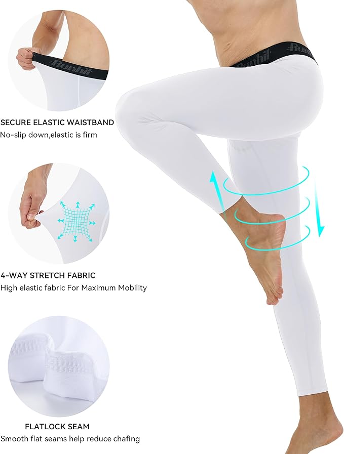 Runhit Men’s Compression Pants Running Tights Workout Leggings Athletic Base Layer Pants for Sports Yoga Basketball