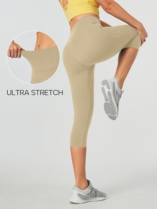 Heathyoga Capri Leggings for Women High Waisted Capri Leggings with Pockets for Women Tummy Control Yoga Pants Women