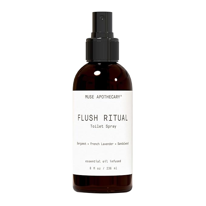 Muse Apothecary Flush Ritual - Aromatic & Refreshing Toilet Spray, Use Before You Go, 8 oz, Infused with Natural Essential Oils - Bergamot + French Lavender + Sandalwood