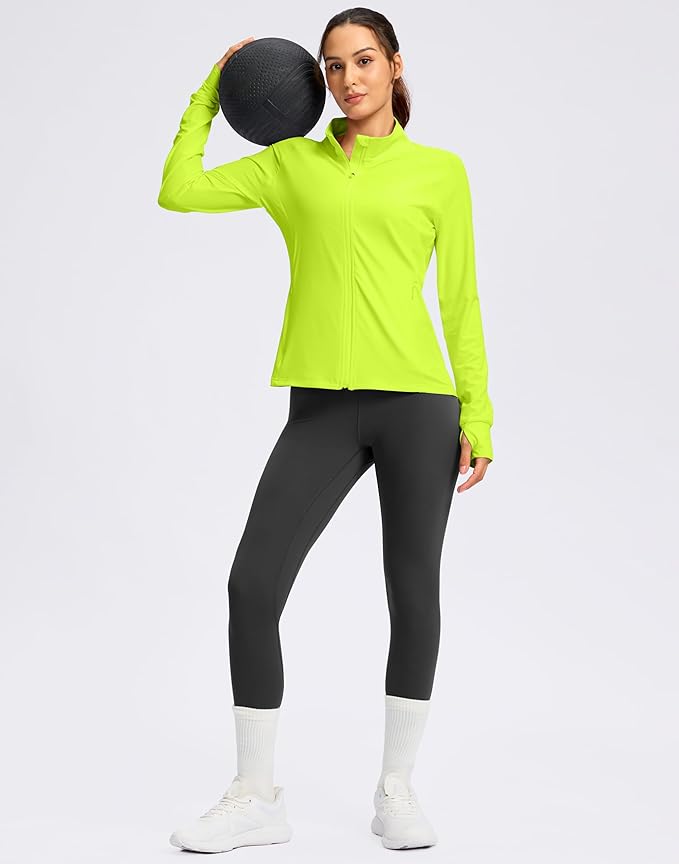 G Gradual Women's Lightweight Athletic Jacket Sun Protection UPF 50+ Zip Up 4 Pockets Long Sleeve Shirts Workout Running