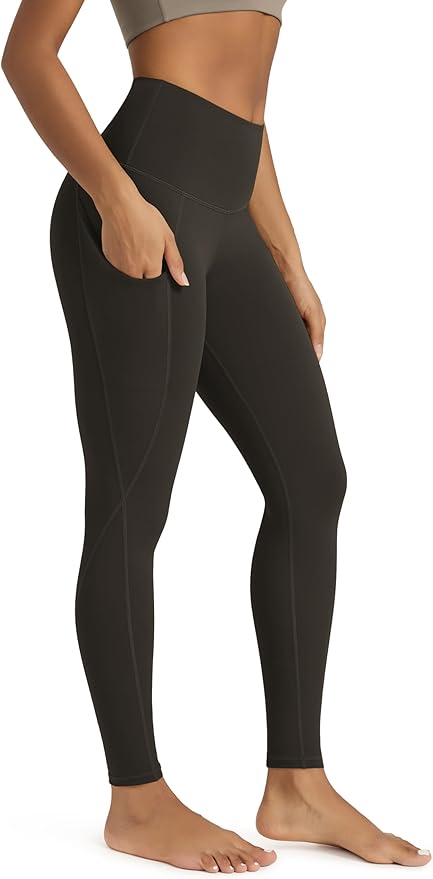 ODODOS Women's High Waisted Yoga Leggings with Pockets, Tummy Control Non See Through Workout Athletic Running Yoga Pants