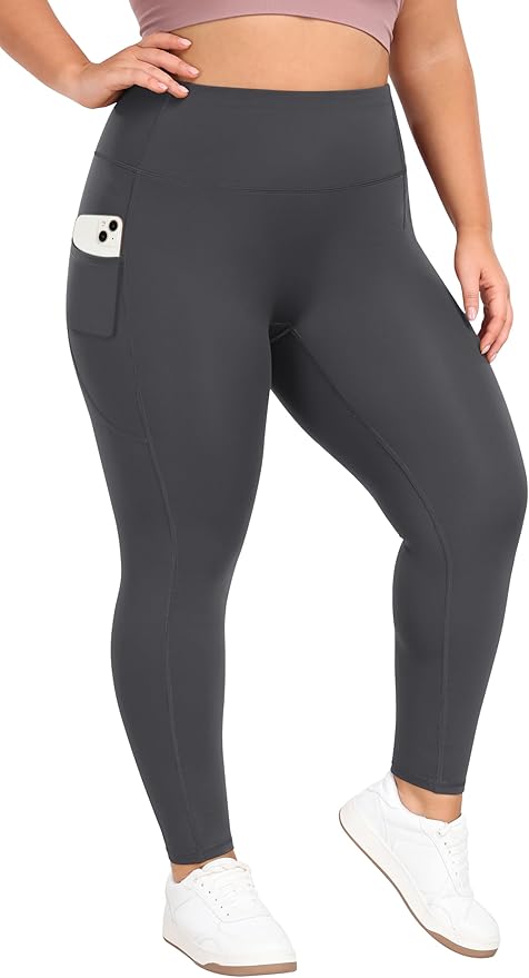 Heathyoga X-6XL Plus Size Leggings for Women with Pockets Tummy Control Plus Size Yoga Pants High Waist Workout Clothes