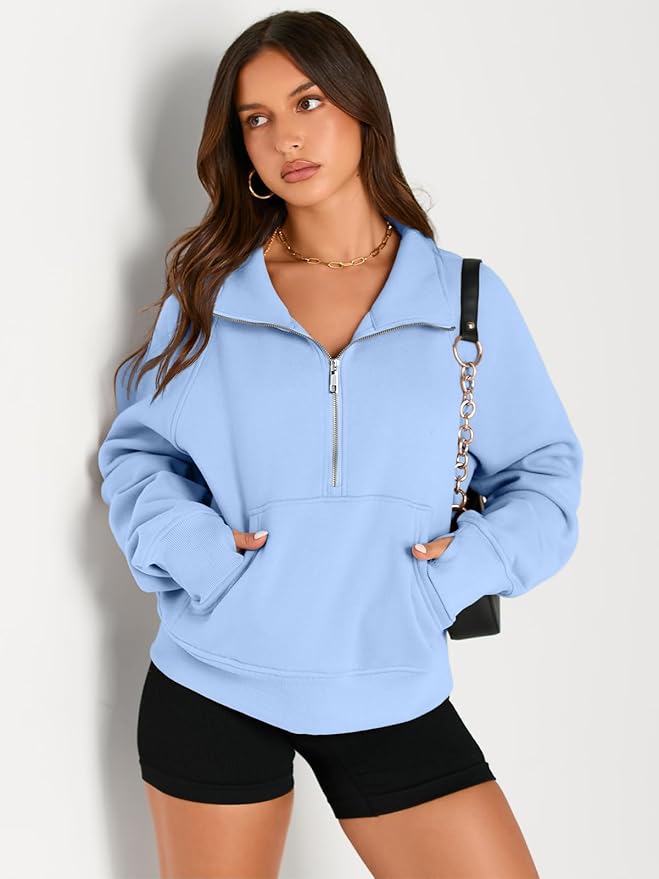AUTOMET Womens Sweatshirts Half Zip Cropped Pullover Fleece Quarter Zipper Hoodies 2026 Fall Fashion Outfits Clothes