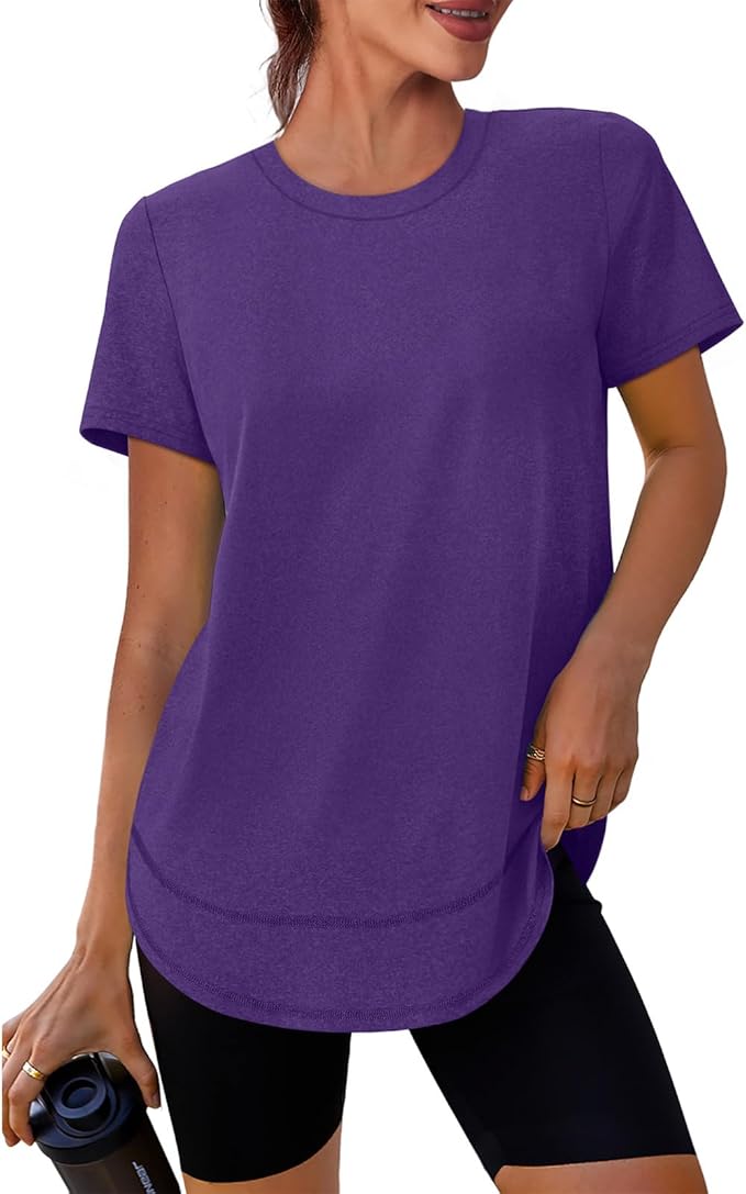 XIEERDUO Womens Workout Tops Short Sleeve Shirts Quick Dry Outfits for Hiking Running S-3XL