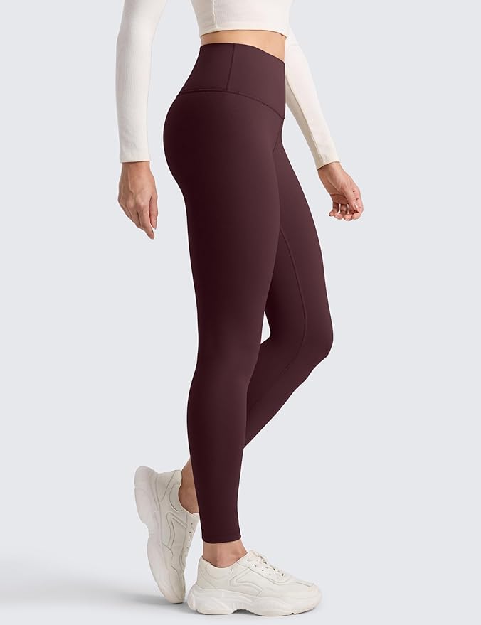 CRZ YOGA Matte Thermal Fleece Lined Leggings 28'' - Casual Lounge Workout Womens Yoga Full Length Pants Winter Warm