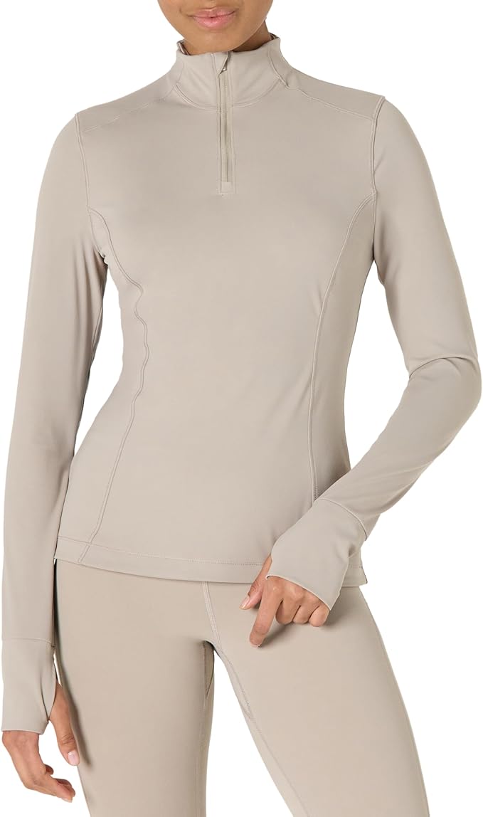 Amazon Essentials Women's Active FormFlex Buttery Soft Slim Fit Quarter Zip Long Sleeve Pullover Jacket