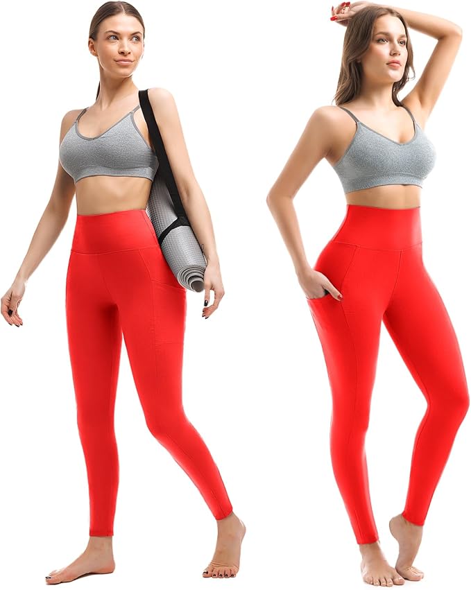 Walifrey Leggings with Pockets for Women, High Waisted Buttery Soft Womens Leggings for Gym Yoga Workout