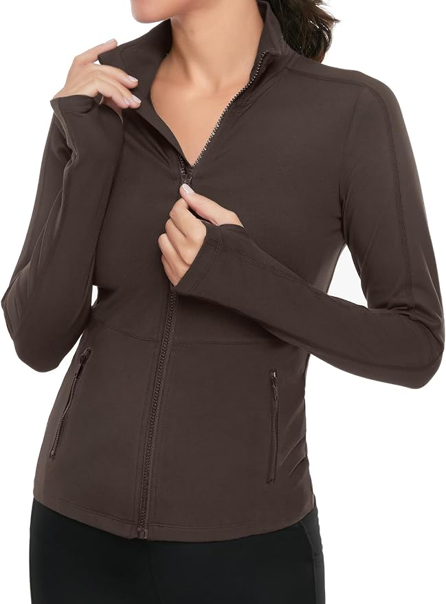 VUTRU Women's Workout Yoga Jacket Full Zip Running Athletic Track Jacket