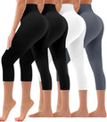 4 Pack Leggings for Women Butt Lift High Waisted Tummy Control No See-Through Yoga Pants Workout Running Leggings