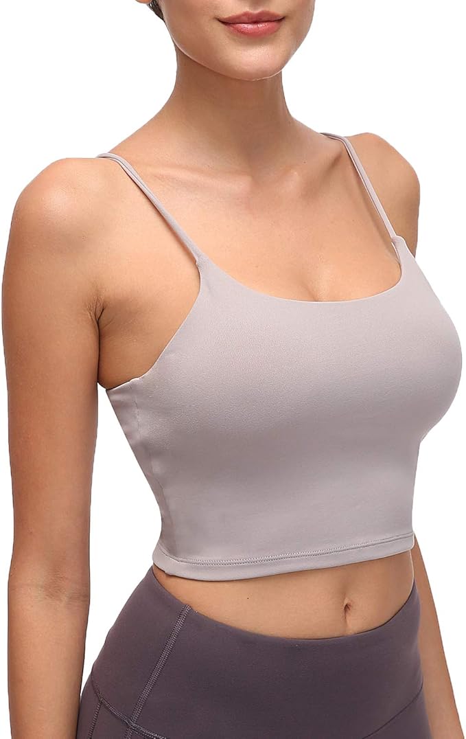 Lemedy Women Padded Sports Bra Fitness Workout Running Shirts Yoga Tank Top
