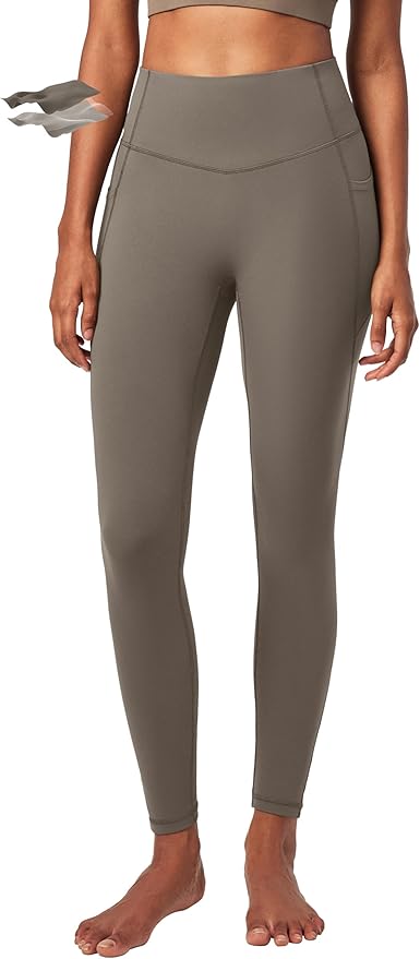 Heathyoga Compression Leggings for Women Tummy Control No Front Seam Leggings with Pockets for Women Workout Yoga Pants