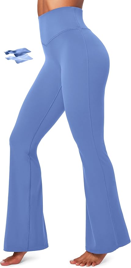 IUGA Flare Leggings for Women Tummy Control Flared Leggings No Front Seam Yoga Pants Women High Waisted Workout Bell Bottoms