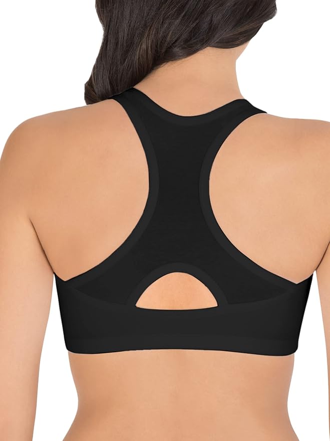 Fruit of the Loom Women's 96014PK Comfort Cotton Blend Front Close Sports Bra 2 Pack