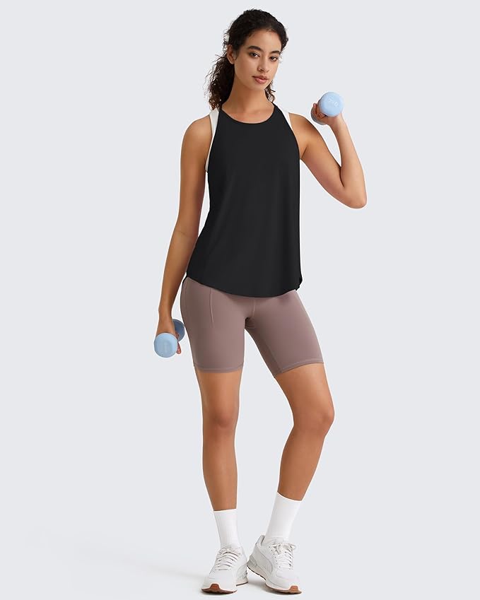 G4Free Workout Athletic Tank Tops for Women Racerback Lightweight Gym Pilates Y-Back Loose Fit Running Tanks Top