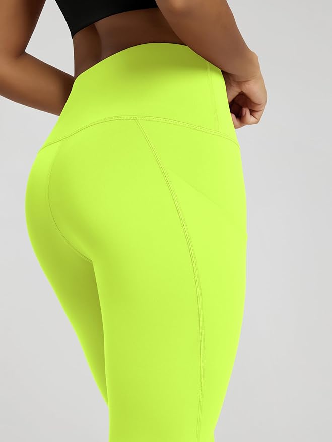 ODODOS Women's High Waisted Yoga Capris with Pockets, Tummy Control Non See Through Workout Athletic Running Capri Leggings