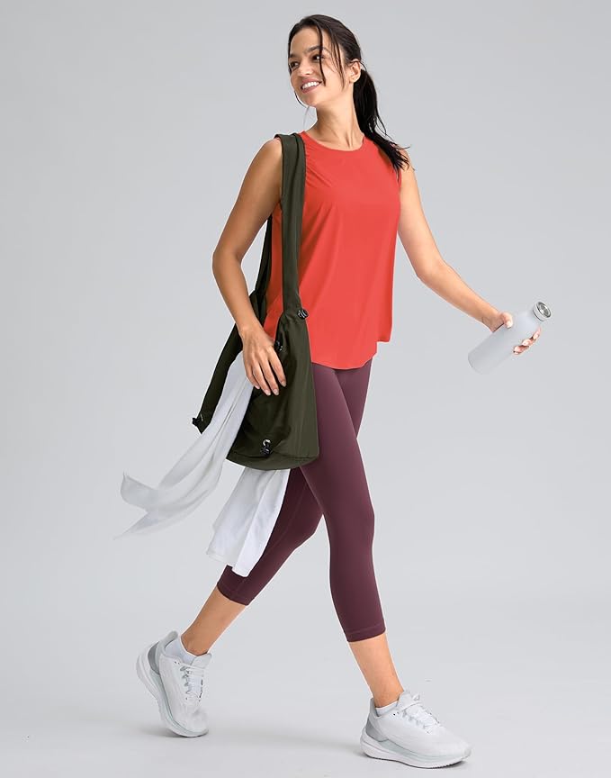 SANTINY Women's Sleeveless Workout Tops Breathable Lightweight Active Tennis Yoga Shirts Athletic Running Tank Tops for Women
