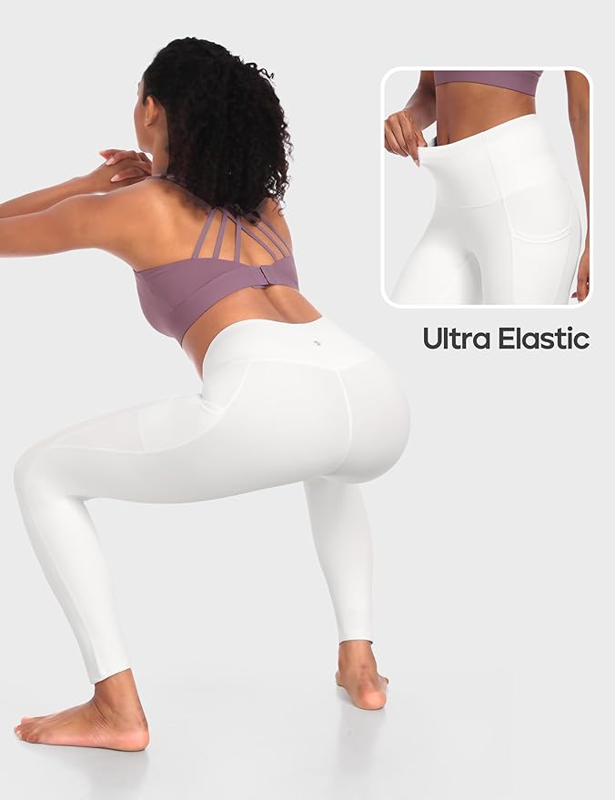 Heathyoga Leggings with Pockets for Women Tummy Control High Waisted Yoga Pants Women Compression Workout Leggings