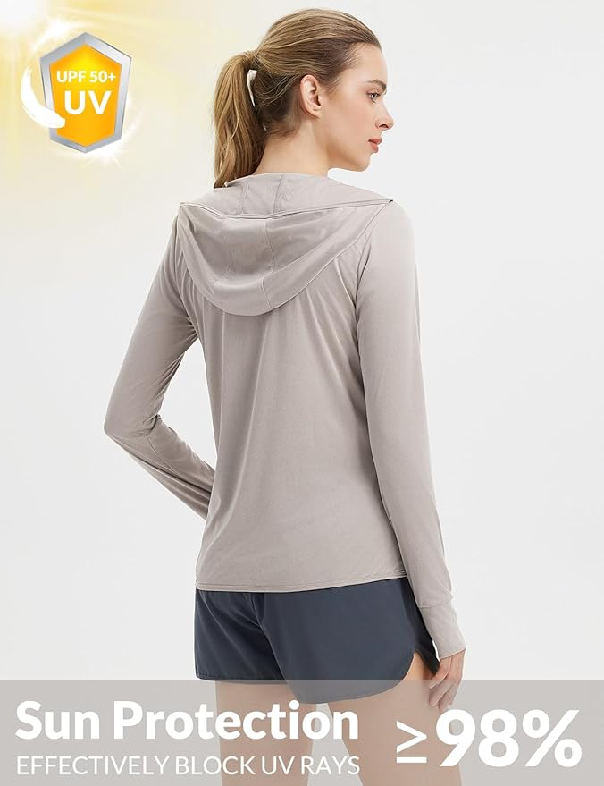 baleaf Women's Sun Protection Jacket Hoodie Clothing Lightweight Long Sleeve Sun Cover Up Shirt