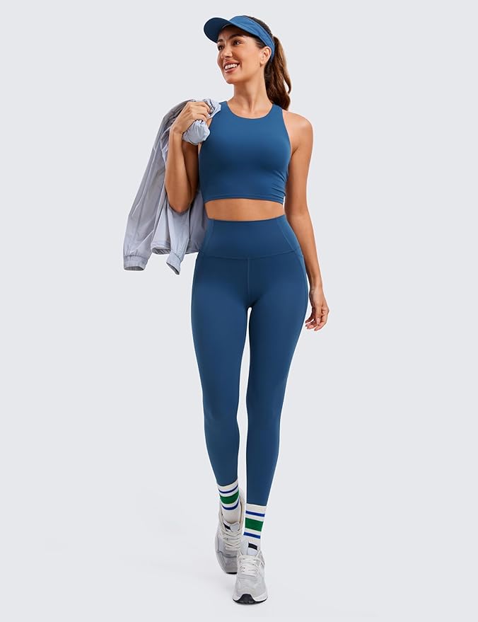 CRZ YOGA Butterluxe Workout Leggings Pockets 28'' - High Waisted Gym Womens Yoga Pants Running Buttery Soft