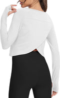 Bestisun Long Sleeve Athletic Workout Shirts Sports Yoga Gym Crop Tops for Women