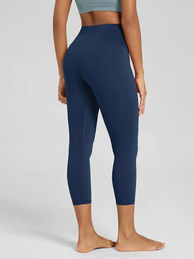 ODODOS Women's Cross Waist Yoga Leggings with Inner Pocket, 23"/25"/28" Gathered Crossover Workout Yoga Pants
