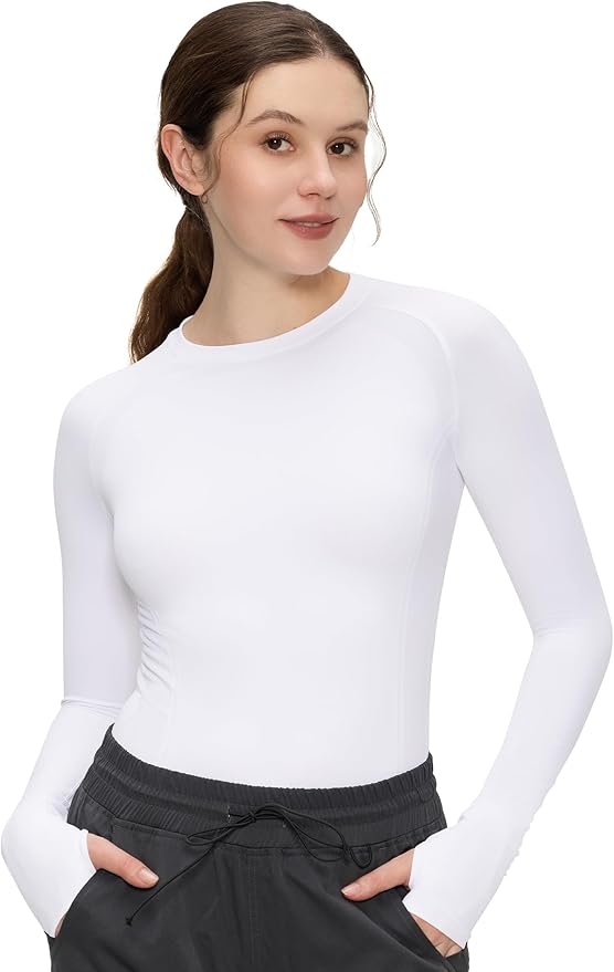 Long Sleeve Workout Tops for Women, Compression Shirt, Sports Running Shirt Breathable Athletic Top Slim Fit