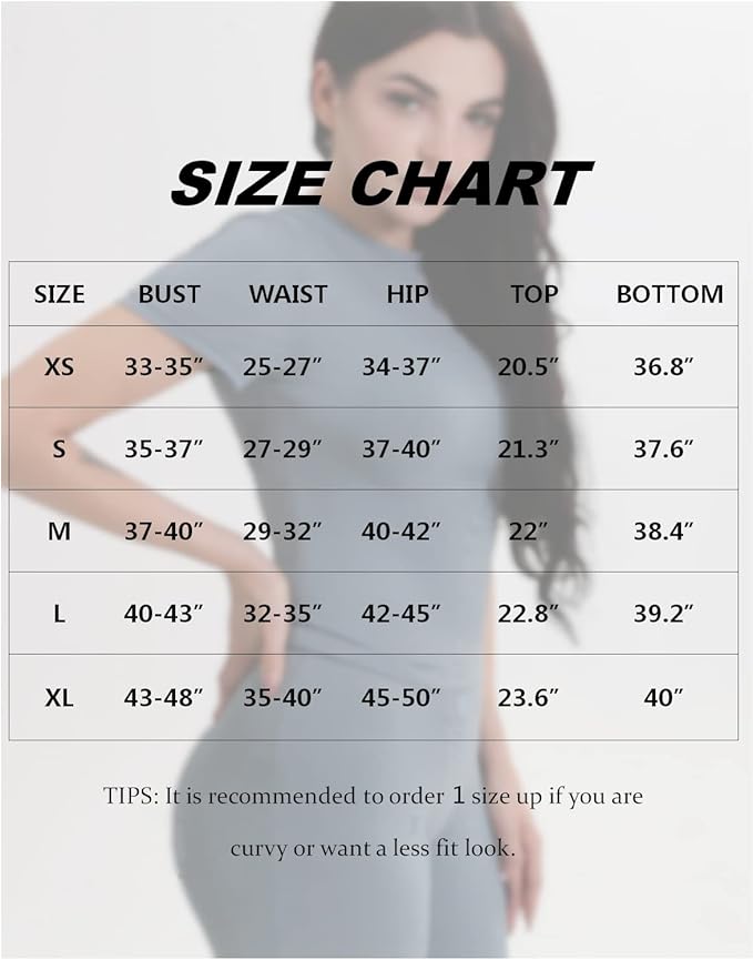 AYWA Two Piece Outfits for Women Fitted Crew Neck T-shirt High Waist Leggings Biker Shorts Matching Sets Streetwear