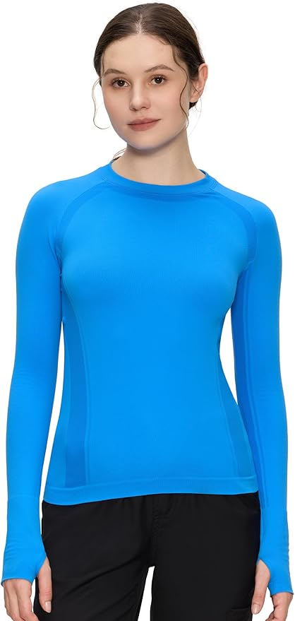 Long Sleeve Workout Tops for Women, Compression Shirt, Sports Running Shirt Breathable Athletic Top Slim Fit