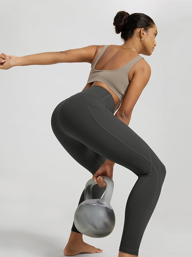 ODODOS Women's High Waisted Yoga Leggings with Pockets, Tummy Control Non See Through Workout Athletic Running Yoga Pants