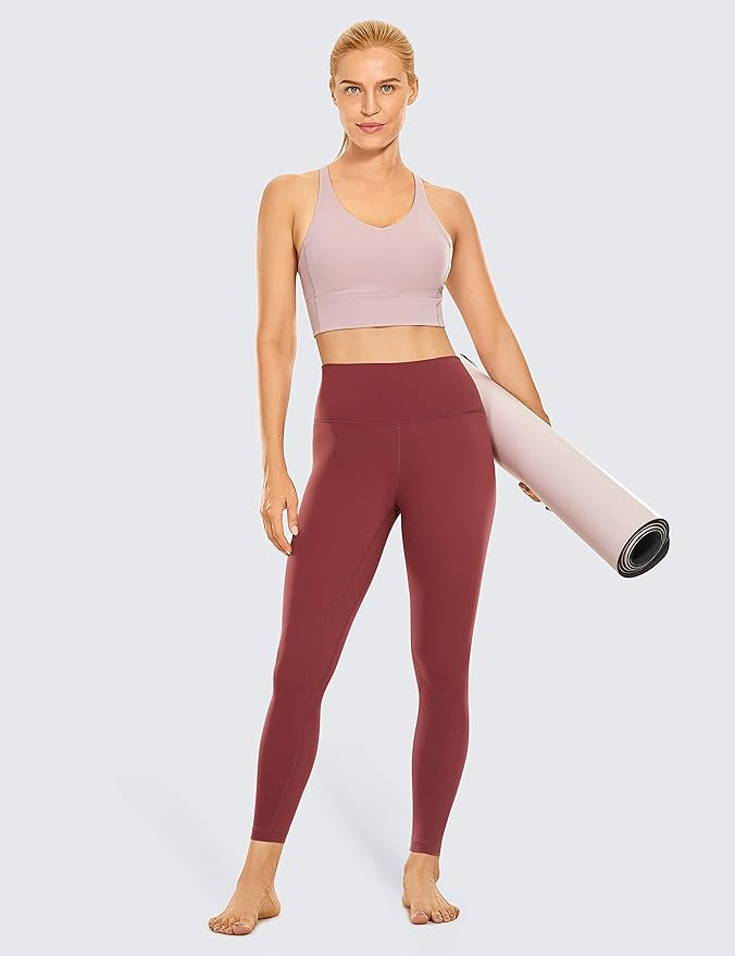 CRZ YOGA Women's Hugged Feeling Compression Leggings - Thick High Waisted Workout Leggings 25"