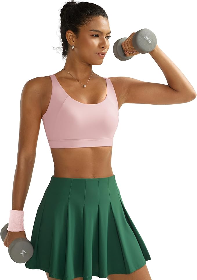 RUNNING GIRL Sports Bra for Women High Support, Molded Cup High Impact Sports Bras with Sewn in Pads